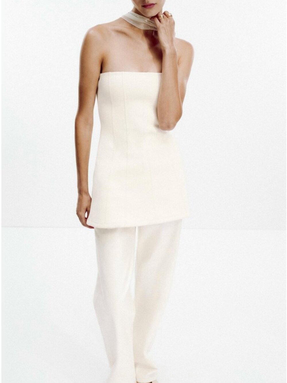 ✨ Zara Structured Bandeau Mini Dress – Size L – NWT - Picture 4 of 15